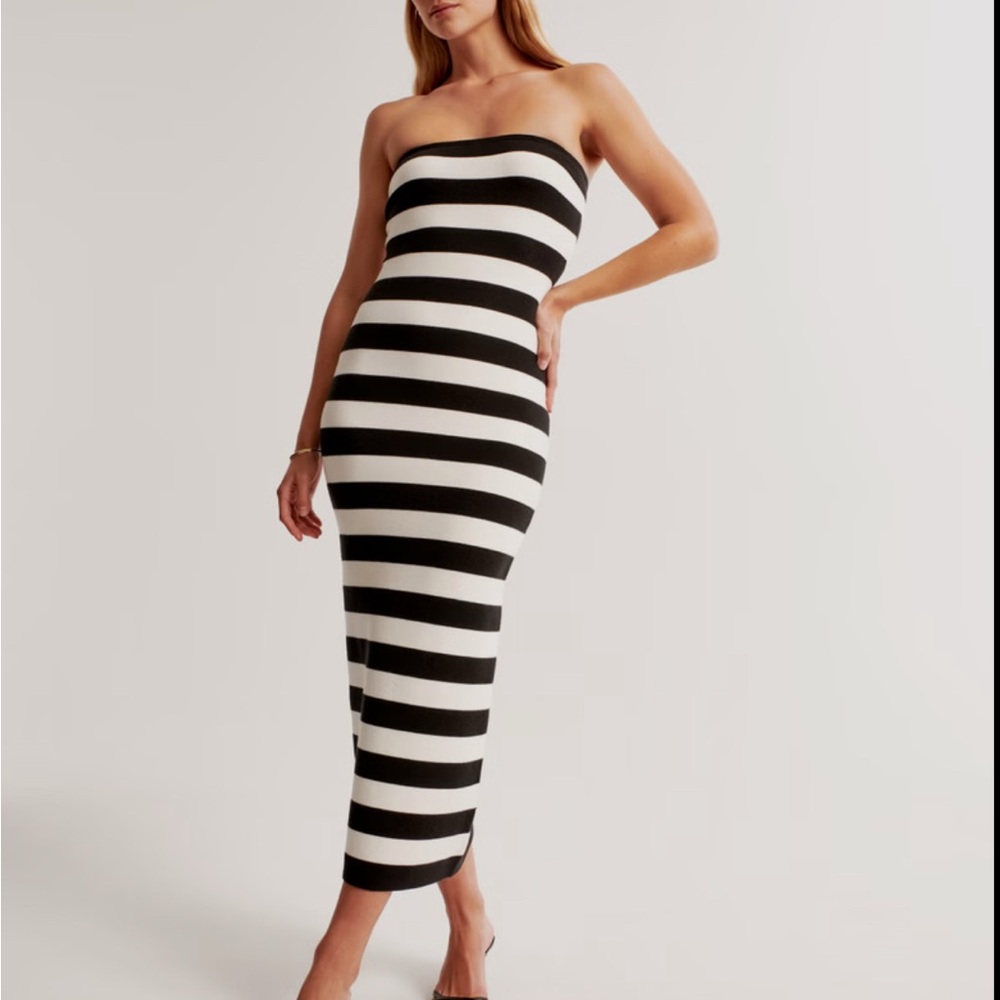 Abercrombie & Fitch Striped Strapless Sweater Dress size Large